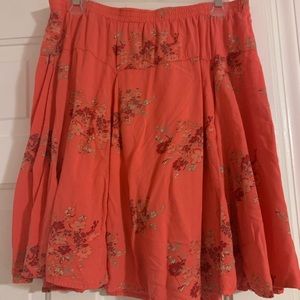 Floral pink knee length skirt